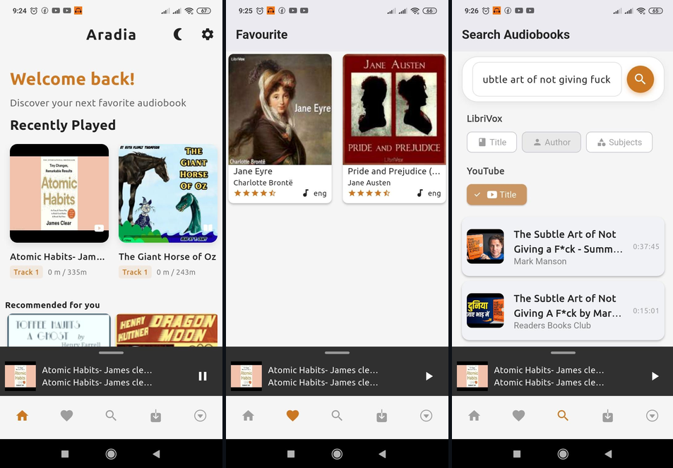 Aradia Audiobook App Preview